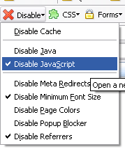 Disabilita Javascript