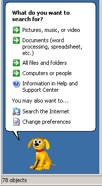 Assistente di ricerca Windows XP