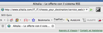 Autodiscovery del feed Alitalia