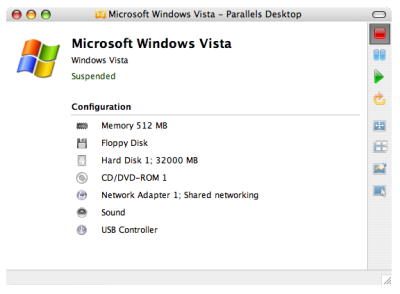 Windows Vista installato con Parallels