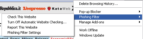 Internet Explorer Report Phishing