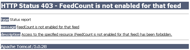 FeedBurner FeedCount error